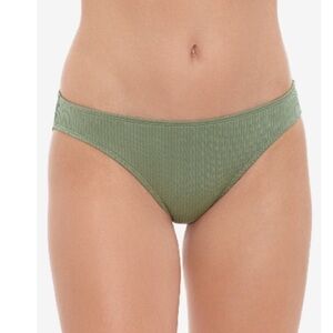 Salt + Cove Juniors' Ribbed Hipster Bikini Bottoms olive green M, New, swimsuit